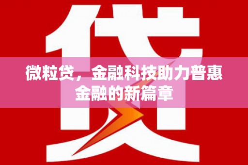 达孜微粒贷，金融科技助力普惠金融的新篇章
