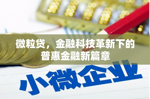 达孜微粒贷，金融科技革新下的普惠金融新篇章