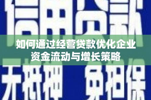 达孜如何通过经营贷款优化企业资金流动与增长策略