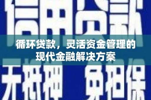 达孜循环贷款，灵活资金管理的现代金融解决方案
