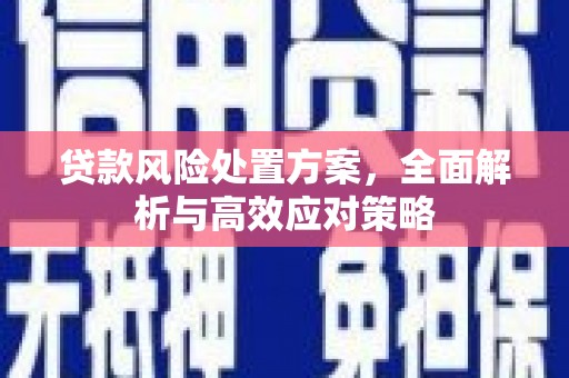 达孜贷款风险处置方案，全面解析与高效应对策略