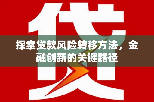 达孜探索贷款风险转移方法，金融创新的关键路径
