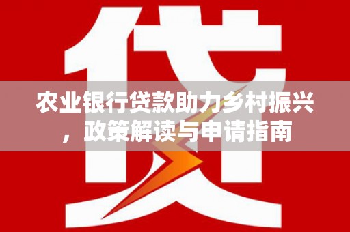 达孜农业银行贷款助力乡村振兴，政策解读与申请指南