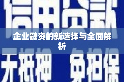 达孜企业融资的新选择与全面解析