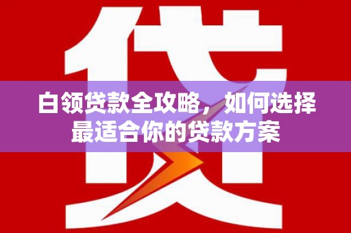 达孜白领贷款全攻略，如何选择最适合你的贷款方案